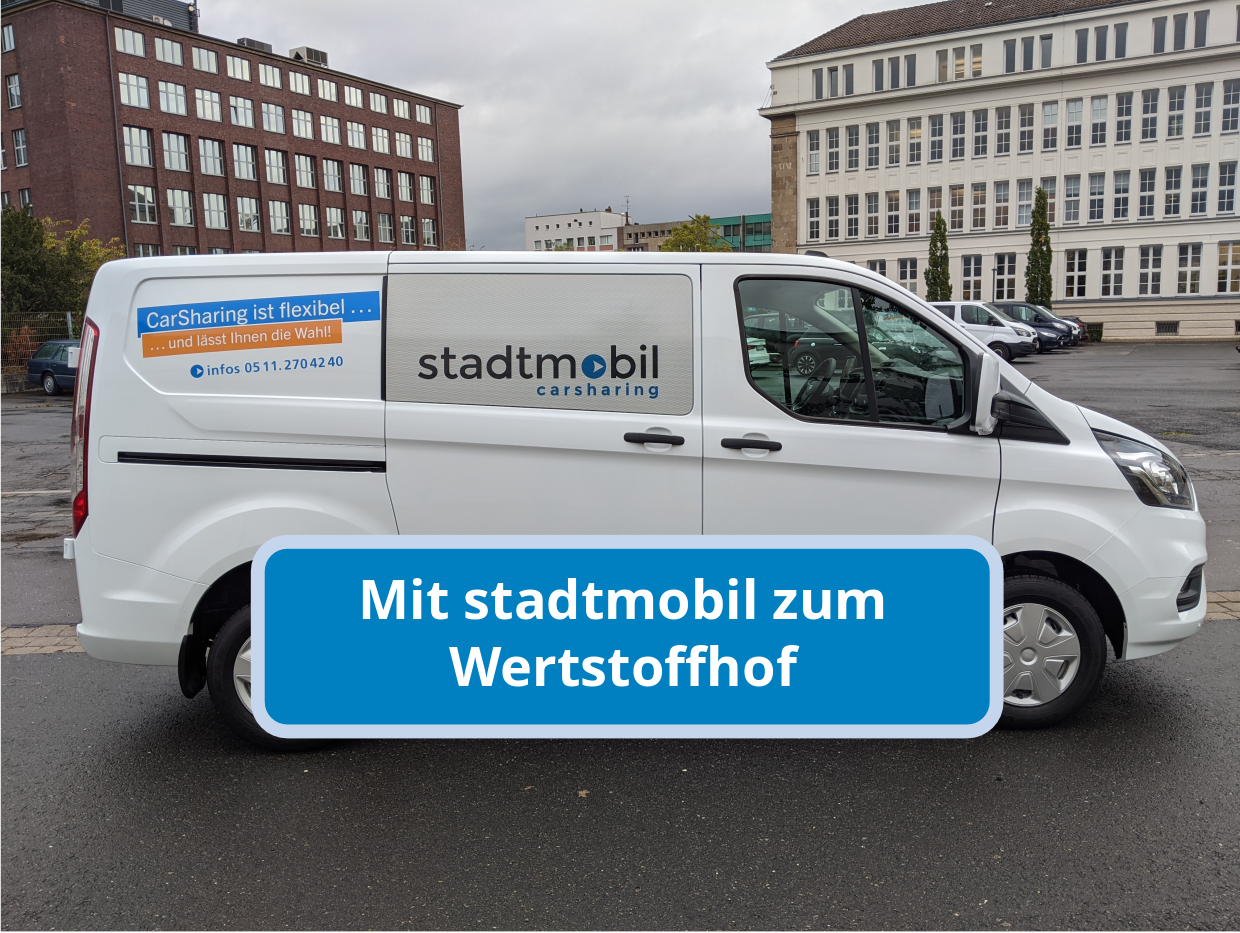 Mit dem stadtmobil Transporter zum Wertstoffhof.